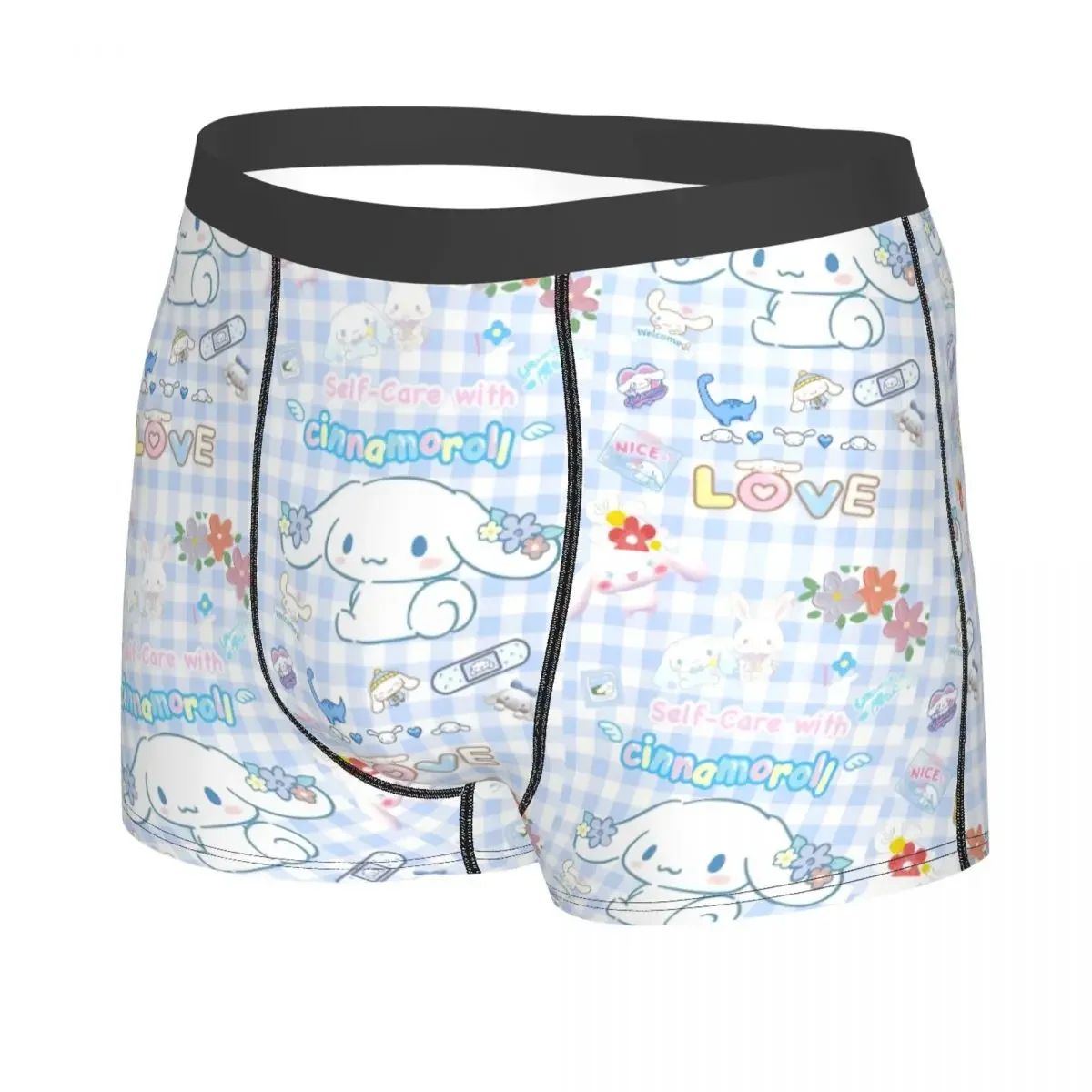 Custom Cinnamoroll Sanrio Cartoon Boxers Shorts Men Yugui Dog Xina Cinnamon Dog Briefs Underwear Novelty Underpants