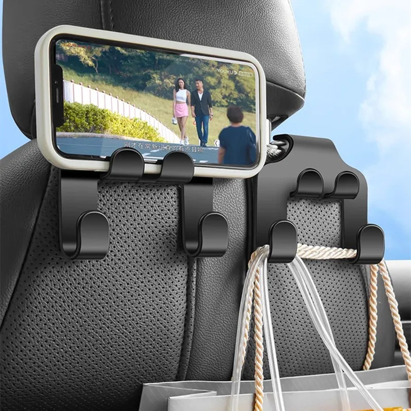 Car Back Seat Hook Hanging Storage Mobile Phone Holder Stand Lazy Rear Seat Phone Headrest Bracket For iPhone Samsung All Phones