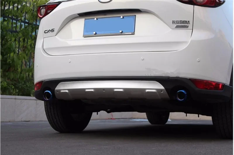 Auto parts modeling Stainless Steel Front + Rear Bumper Diffuser Protector Guard Skid Plate For New MAZDA CX-5 CX5 2017-22 view 3