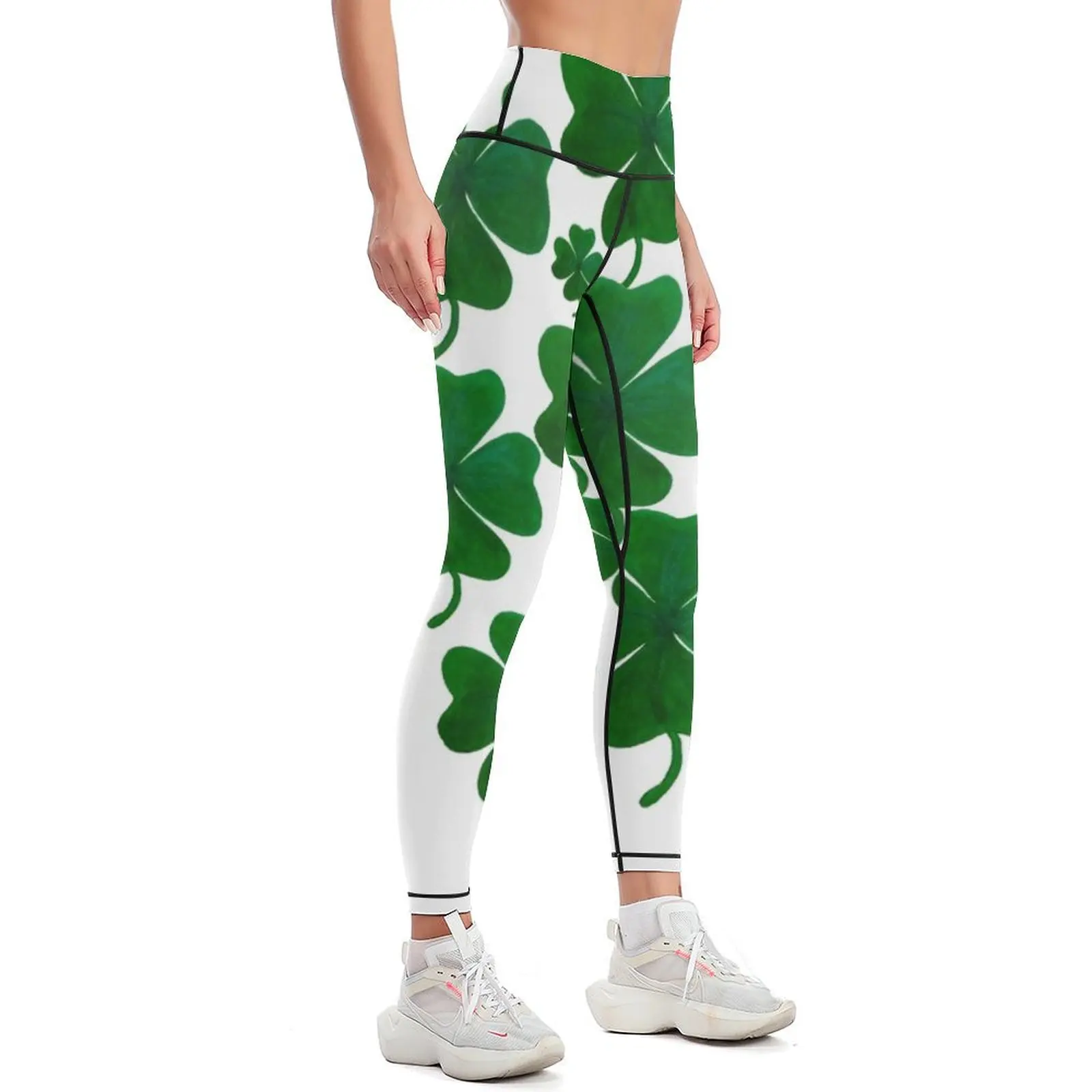 Lucky 4-Leaf Shamrocks Leggings Pants sport fitness set gym push up legging Womens Leggings