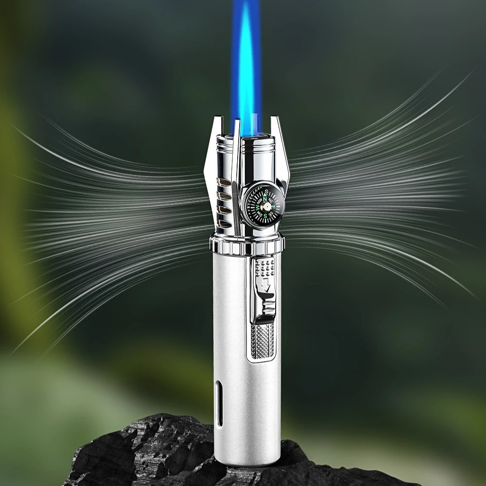 Pistolet de pulvérisation gonflable Compact et multifonctionnel, coupe-vent, avec boussole, briquet d'urgence pour la survie à l'extérieur des fenêtres cassées