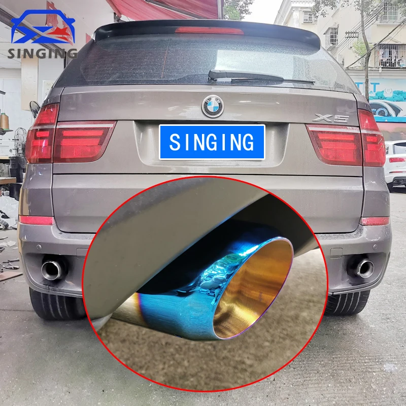 

Exhaust tips pipe stainless steel muffler nozzle oversized protector decoration auto parts cover car accessorries FOR BMW X5 E70