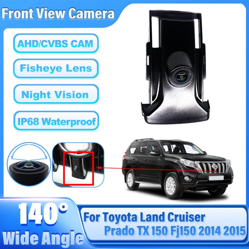 1080×720P  HD CCD 140 Deg Car Front Grille View Camera For Toyota Land Cruiser Prado TX 150 Fj150 2014 2015  Night Vision Camera