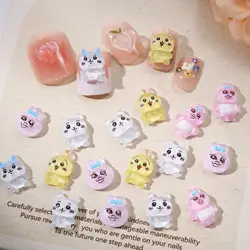 50pcs MINISO Chiikawas Nail Charms Kawaii Hachiware Anime Cute Usagi Cartoon Mini Resin Fltatback Cabochons for jewelry making