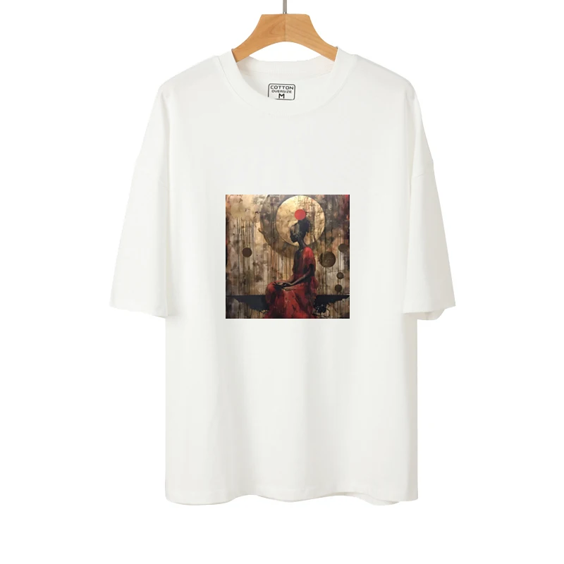 22cm Fashion Art Oil Painting dilapidated style DTF Heat Transfer Printing Ironing Patch Clothing Pillow Accessory view 3