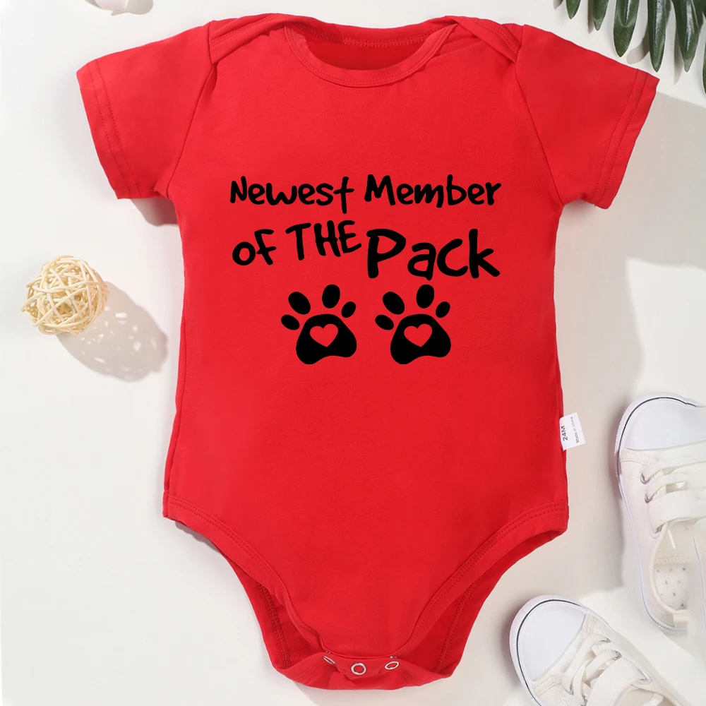 Newest Member of the Pack Baby Clothes Pregnancy Announcement Fine Gift Cotton Newborn Onesie Popular New Bodysuit Fast Delivery