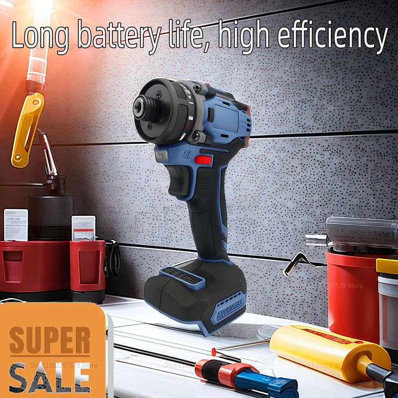 4000rpm Brushless Electric Screwdriver 21+1 Gear Two-Speed Cordless Drill 18V No Battery Power Tool for Home DIY Professionals