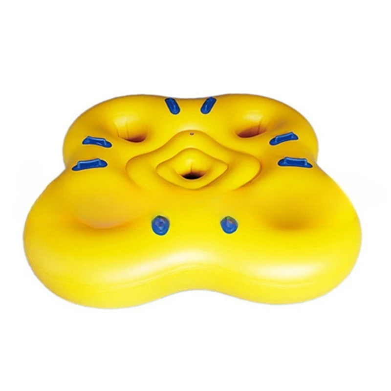 PVC inflatable four-person circle, thickened leather raft, large horn four-leaf clover leather raft