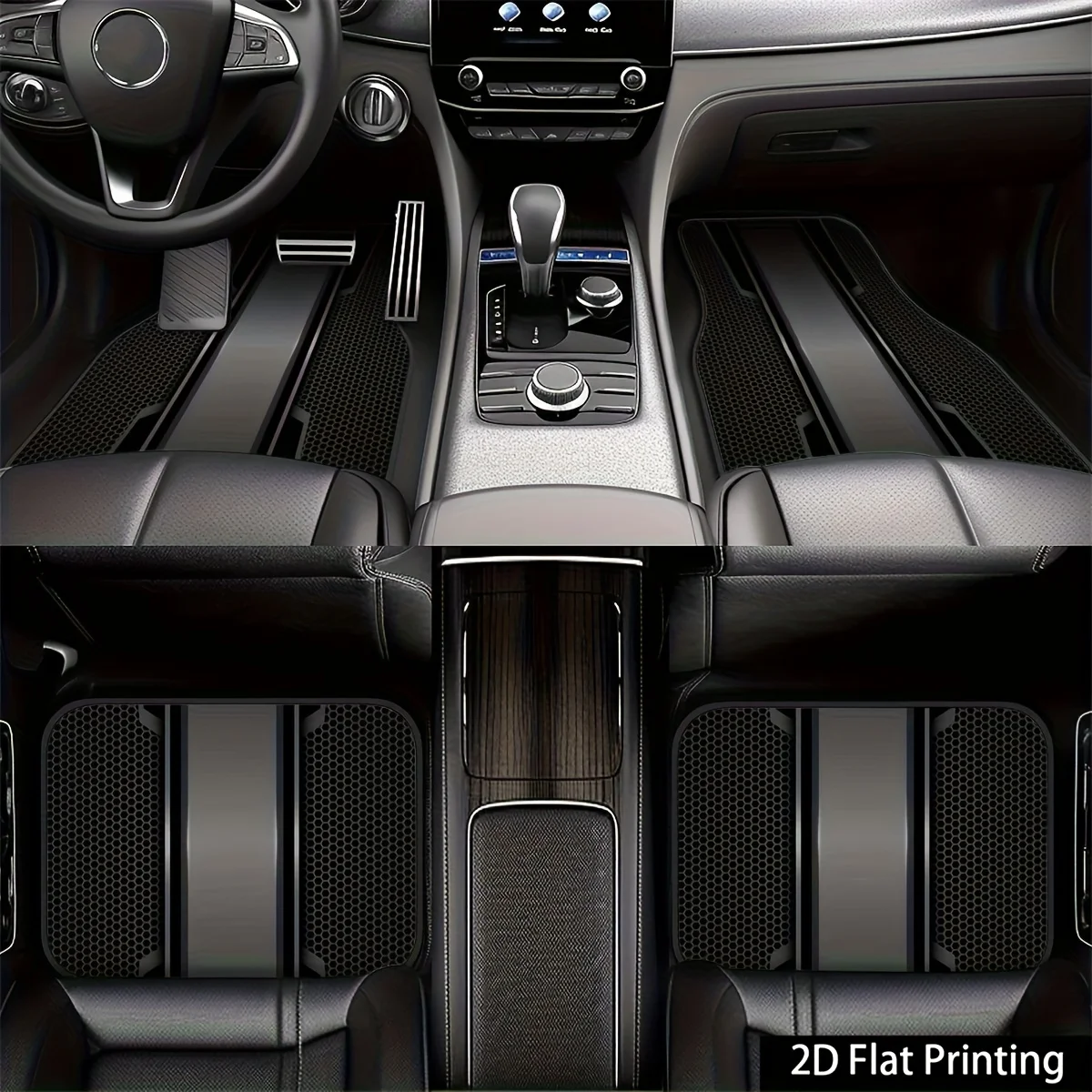 

4pcs Car Floor Mats With Logo Theme, Suitable For Cars, Trucks, And SUVs, Durable And Easy To Clean, All-Season Use, Perfect Gif