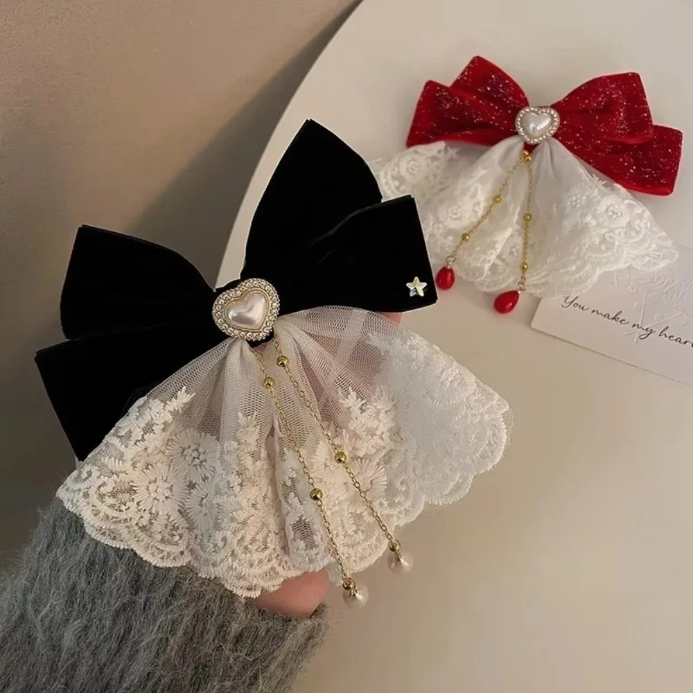 

Ribbon Bowknot Beautiful Barrette Lace Beautiful Decoration Ribbon Bowknot Hair Clips Elegant Elegant Hair Clips Special Events