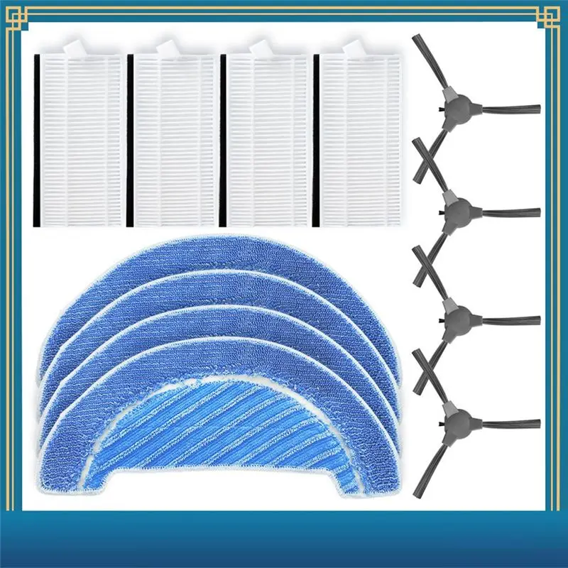 A40Z-For Cecotec Conga Flash Connected Titanium Replacement Spare Accessories Side Brush Hepa Filter Mop Cloth Rag