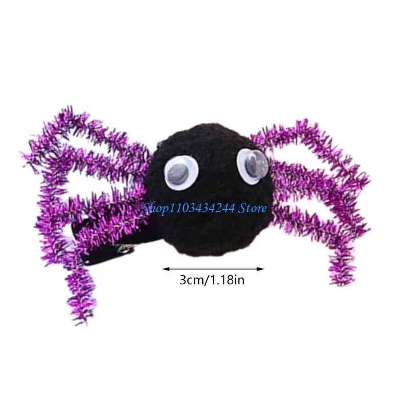 فيونكات شعر الهالوين للأطفال مع مشابك تزيين عناكب ثلاثية الأبعاد وإكسسوارات شعر أساسية للحفلات #6