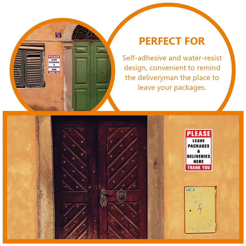 Leave Packages Here Sign Sticker Clear Printing PVC Adhesive Delivery Sign Wall Package Reminder Sticker Wall Decoration