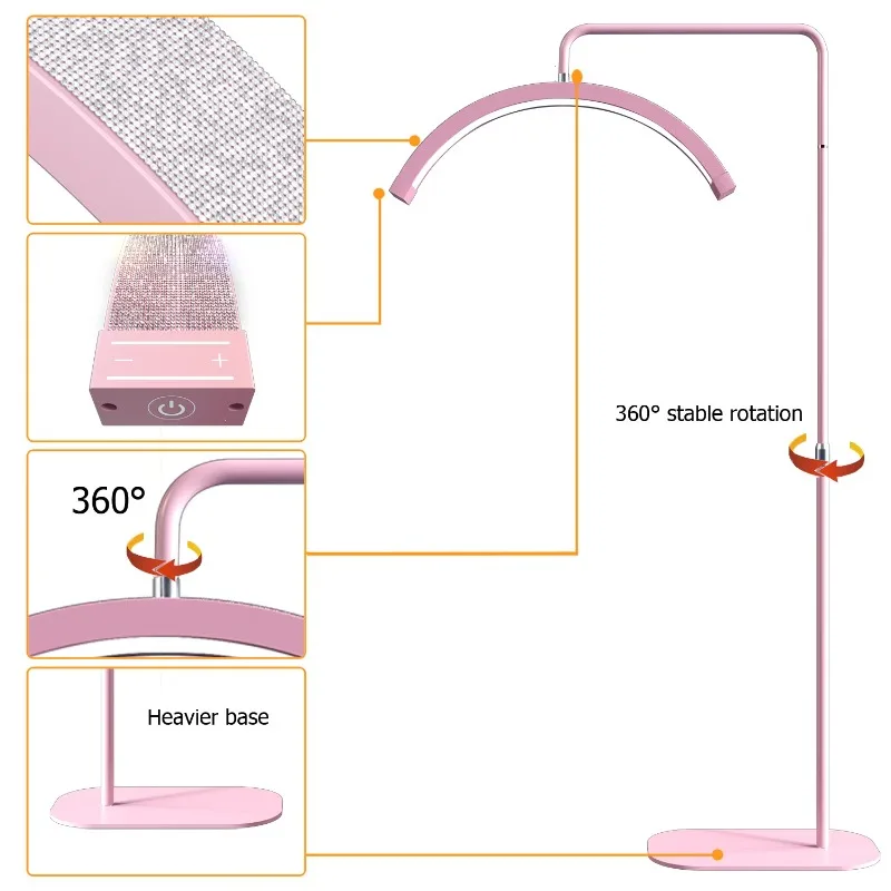 Logo 28 inch floor lamp half-moon ring lamp eyelash lamp