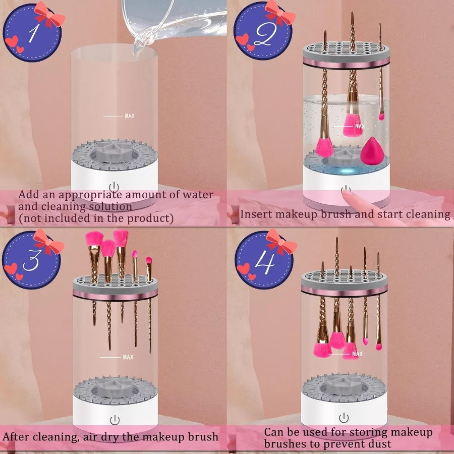 Elektrische Make-up-Pinsel-Reinigungsmaschine: Tragbare Gesichtsschönheitspinsel, Reinigungsmixer mit Silikonhalter, Gesichtspflege-Werkzeug zum Waschen