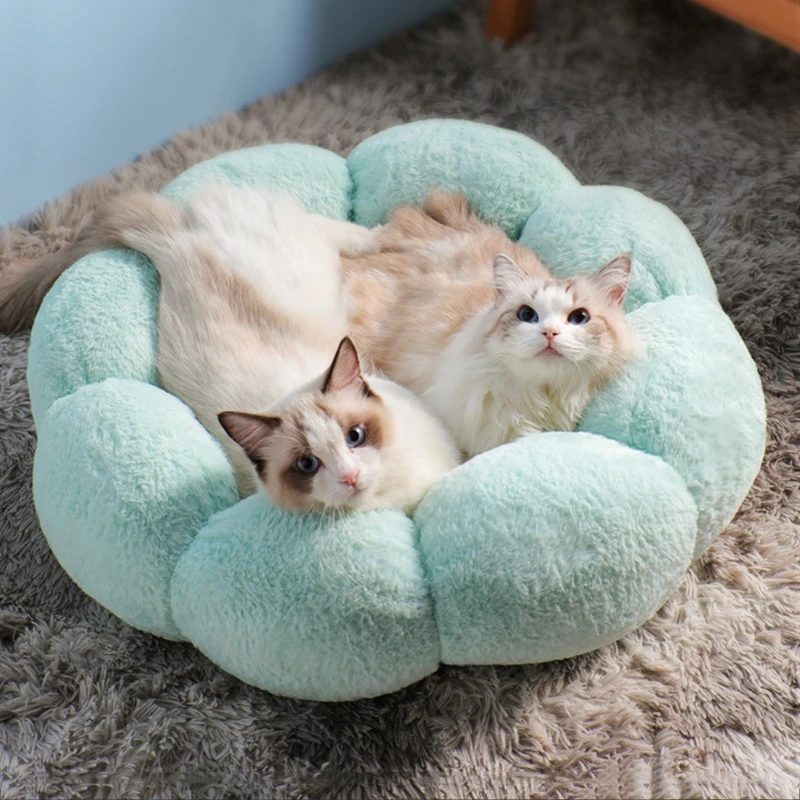 35-60cm Flower Shaped Pet bed Round Dog Cat Mat Plush Comfortable Sleep Supplies Dog Cats House Home Pets Decor