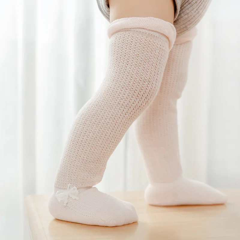 Summer Baby Girl's Over-knee Socks Newborn Thin Mesh High Stockings 0-3 Years Children Clothing Accessories Bowknot Lace Socks