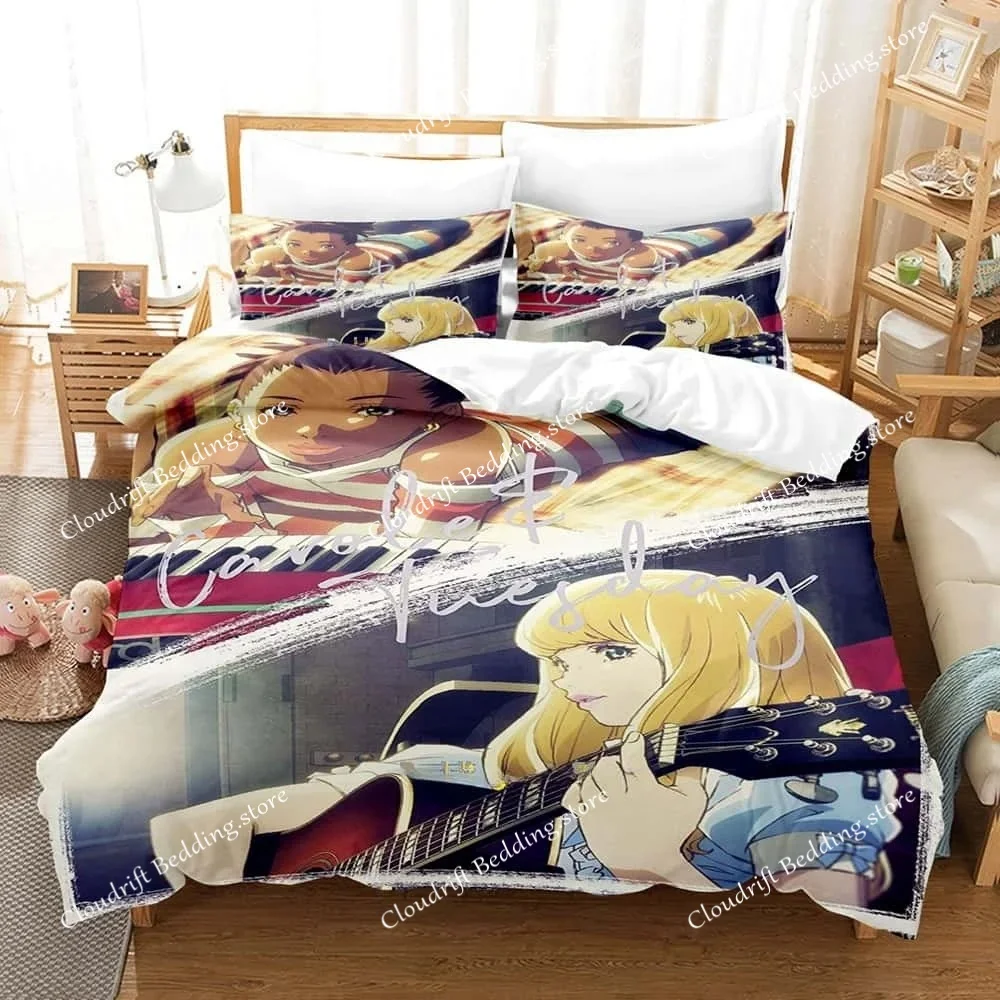 

Fashion 3D Print Anime Carole Tuesday Bedding Set Single Twin Full Queen King Size Bed Set Adult Kid Bedroom Duvet Cover Sets