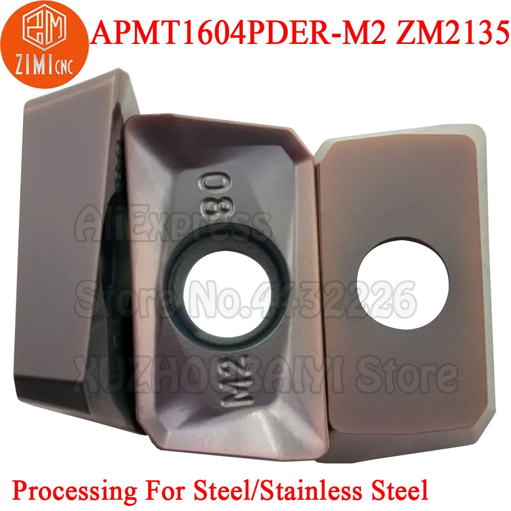10 pz APMT1604PDER-M2 ZM2135 muslimym2 ZM2135 APMT1604 PDER APMT 1604 inserti di fresatura in metallo duro utensili per tornitura taglierina CNC