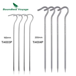 Boundless Voyage Titanium Tent Pegs Camping Tent Nails Ultralight 20cm/16.5cm Tent Stakes Portable Outdoor Canopy Grass Hardware