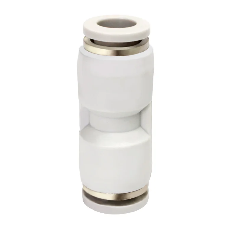 White PG Pneumatic Quick Insert Straight Reducer Joint 4 6 8 10 12mm Air/Water Hose Tube Push in Straight Gas Quick Connection