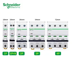 Schneider electric Mini Circuit Breaker iC65N 1p 2p 3p 4p C type 1A 2A 4A 6A 10A 16A 20A 25A 32A 40A 50A 63A Circuit Breaker MCB