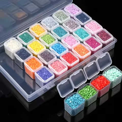 28-grid diamond painted color classification box, jewelry box jewelry storage box