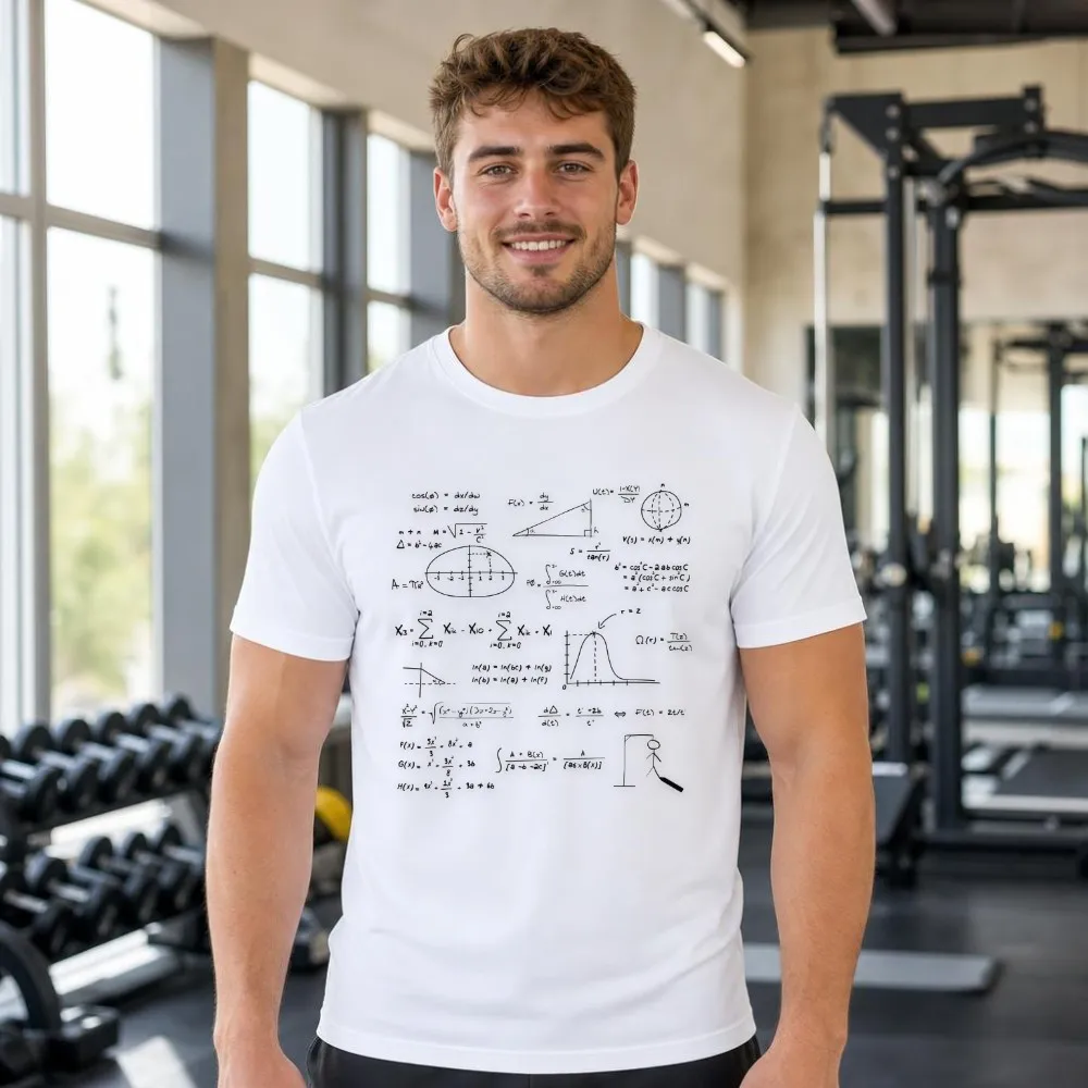 Camiseta de verano para hombre con gráfico de matemáticas, parábola, geometría, Hangman Geek, cuello redondo, manga corta, ropa para festivales