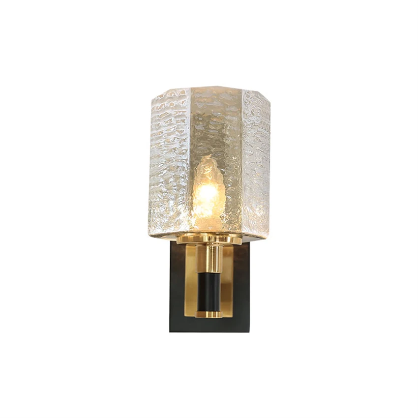 

American style luxury glass wall lamps bedroom bedside lamp mirror front light living room single decoration LED sconces lights