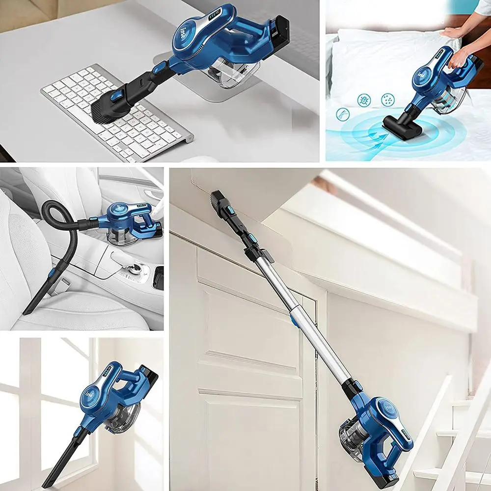 INSE S6P Cordless Vacuum Cleaner with 2 Batteries, Up to 80min Run-time Rechargeable Stick Vacuum, Lightweight Powerful