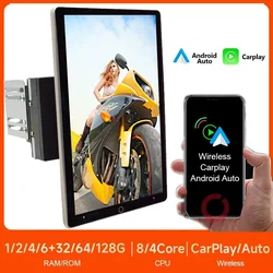 2 Din Car Radio Carplay Android 14.0 10 Inch 4G+64GB Universal Multimedia Player WIFI Autoradio Rotatable Vertical Touch Screen