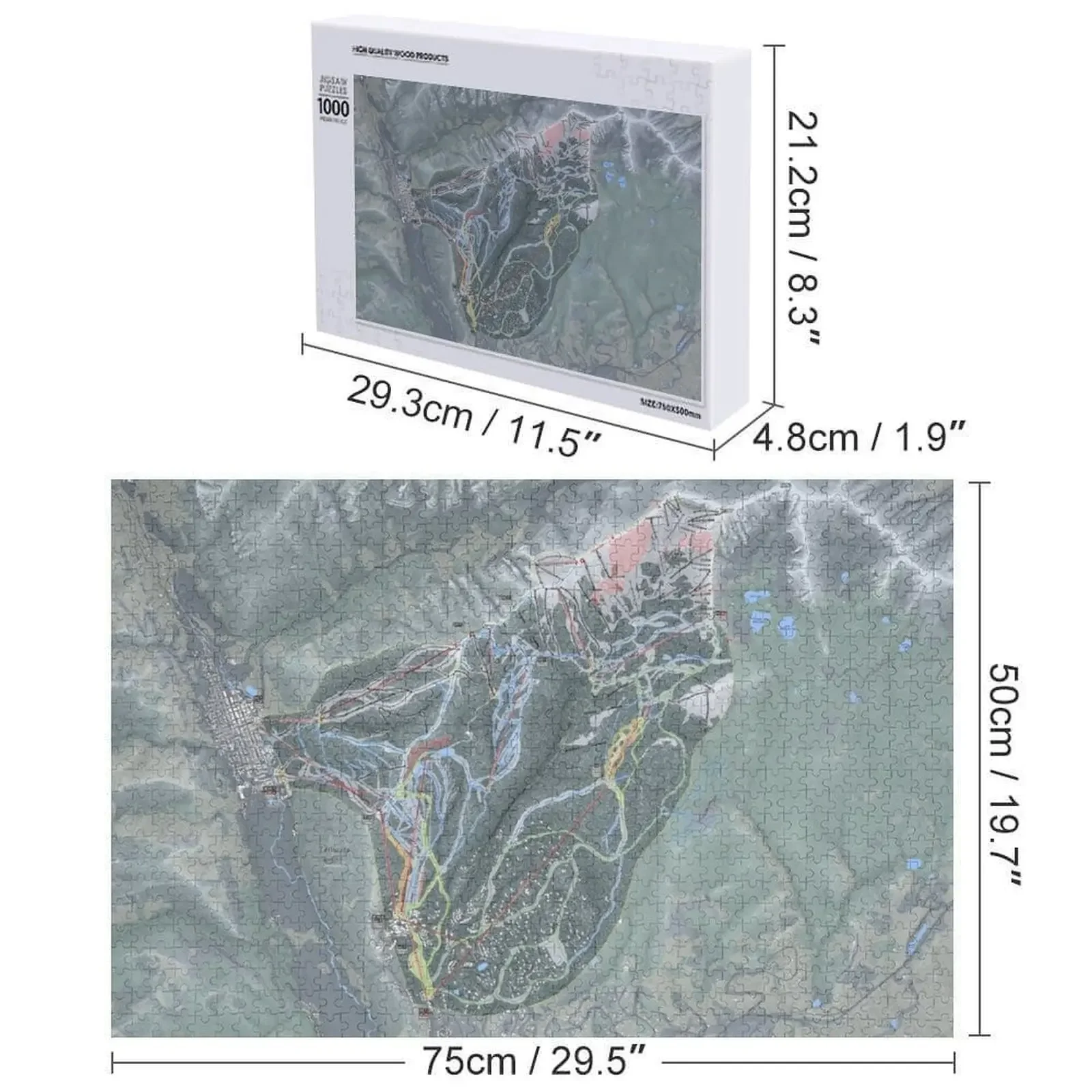 Telluride Resort Trail Map Puzzle in legno Foto personalizzata per bambini Regali personalizzati in legno Puzzle con nome personalizzato
