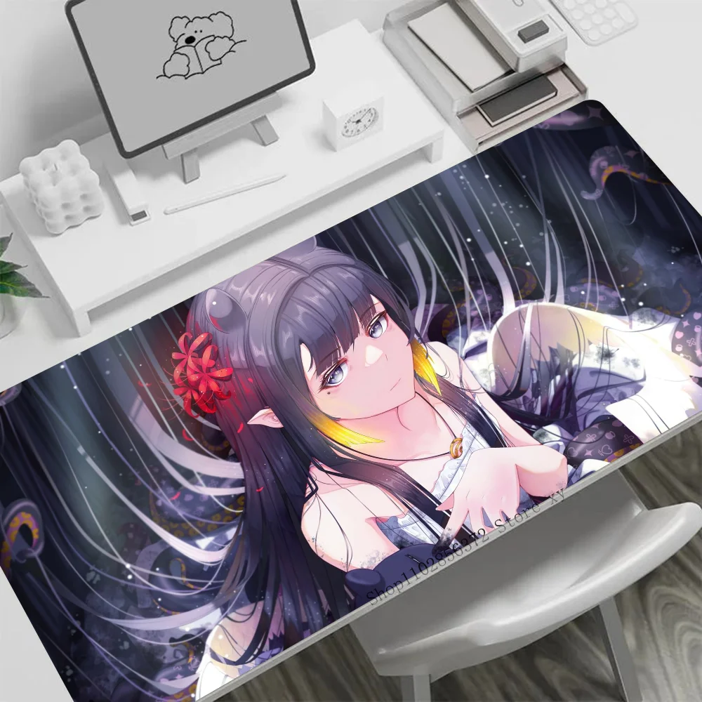 1PC Anime Gisl Ninomae Inanis Mouse Mat Desk Mat With Pad Gaming Accessories Prime Gaming XXL Keyboard Pad Padding Mat