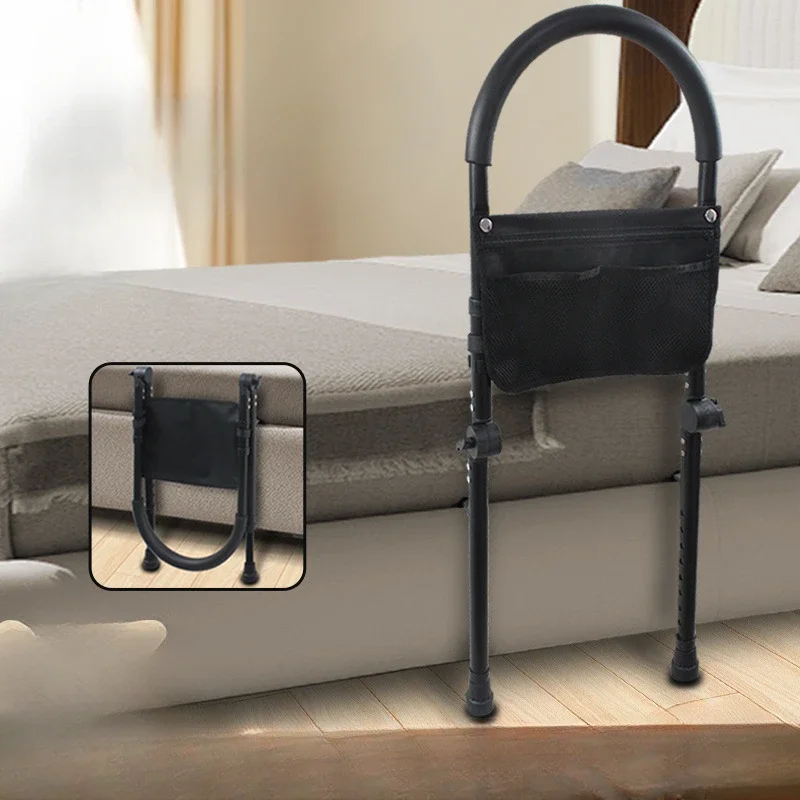 

Adjustable Bedside Assist Rail for Senior Foldable Bed Guardrail with Legs Anti-Slip Grip Easy Installation Safety Aid Home Care