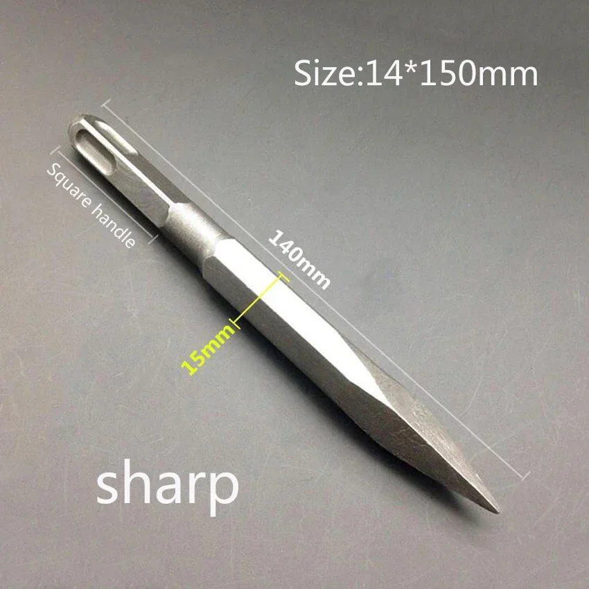 140MM length square mini electric Hammer chisel spade drill and sharp drill bit for concrete/brick/wall/tile slotting drilling