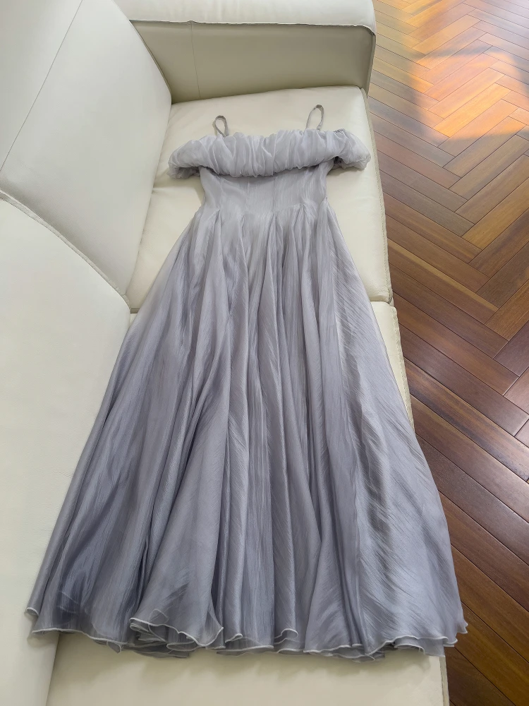 

Ele Off-the-rulder Holiday Dres ay adient Gown ort Sve Long Dr для женщин High Waste Weddi...