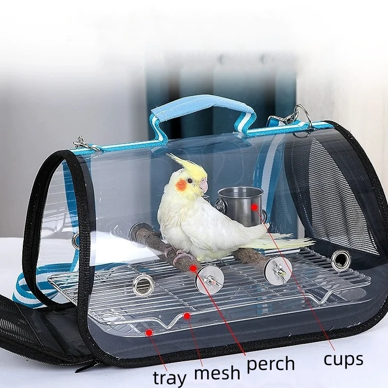 

Luxury Package Bird Carrier Parrot Backpack with Perch & Tray & Cups for Birds Parakeet Travel Bag Portable Bird Cage Pet Bag