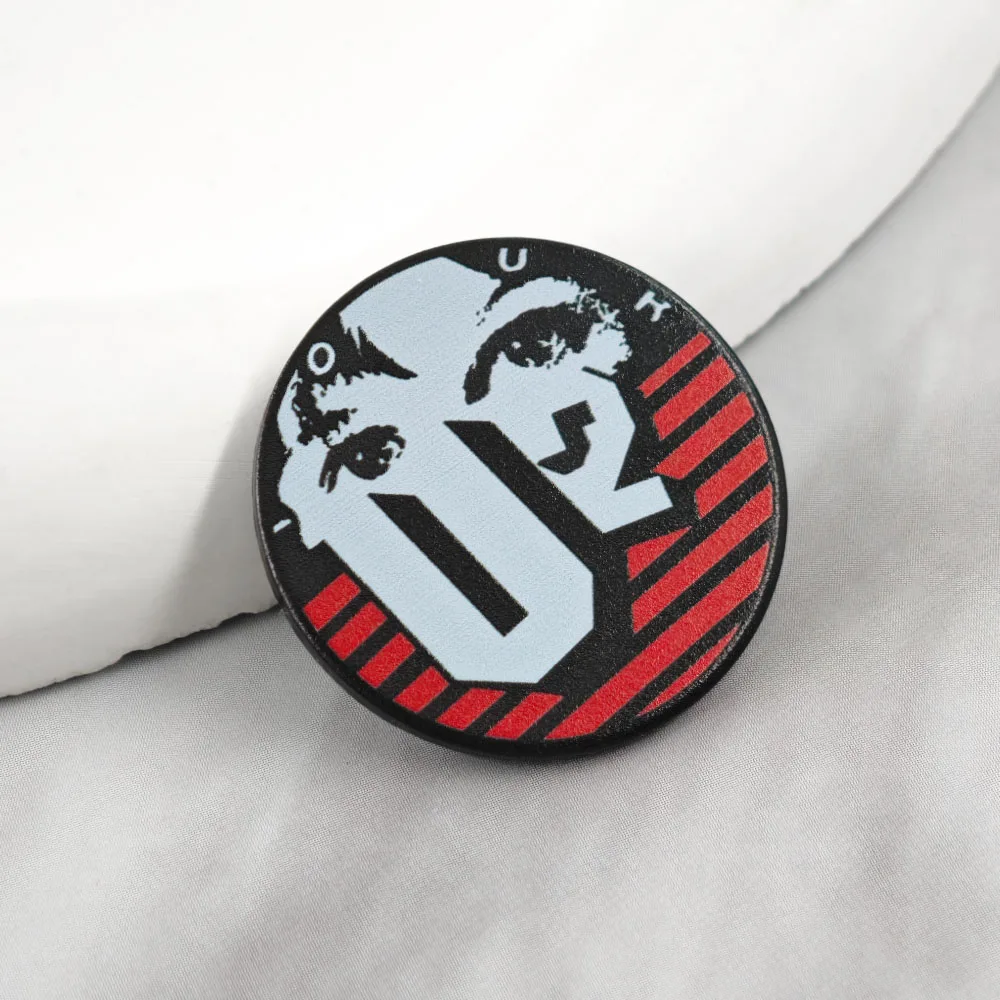 U2-Rockband-Brosche Vintage Tour-Logo Metall-Abzeichen Gesichtssilhouette Emaille-Pin Geschenk für Musikfans – Detail 6