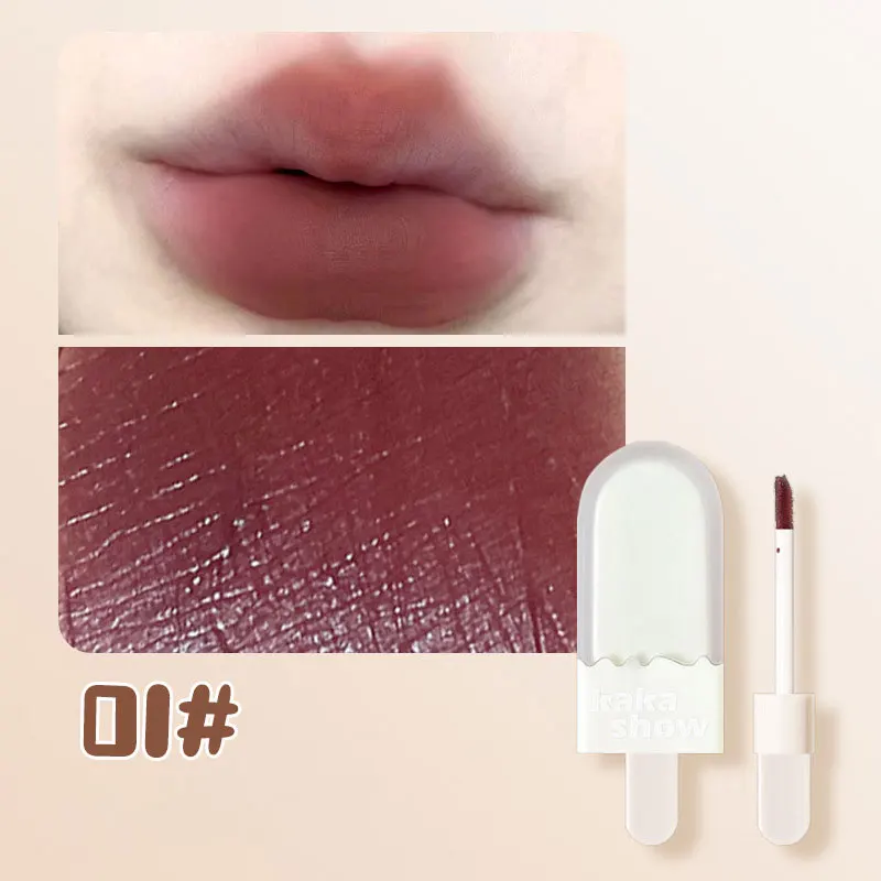 Brillo de labios mate de helado, lápiz labial blanqueador y abrillantador, tinte de labios de barro de terciopelo para mujeres, Cosméticos de belleza coreanos, maquillaje