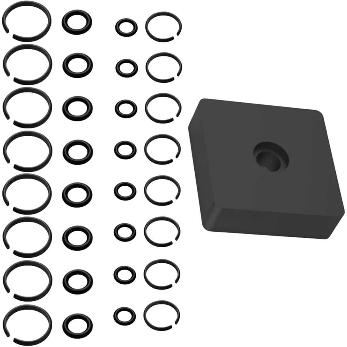 ABFW (8+8Set) 1/2inch and 3/8inch Impact Retaining Ring Clip with O-Ring,Retainer Impact Lock Ring Anvil Install Tool