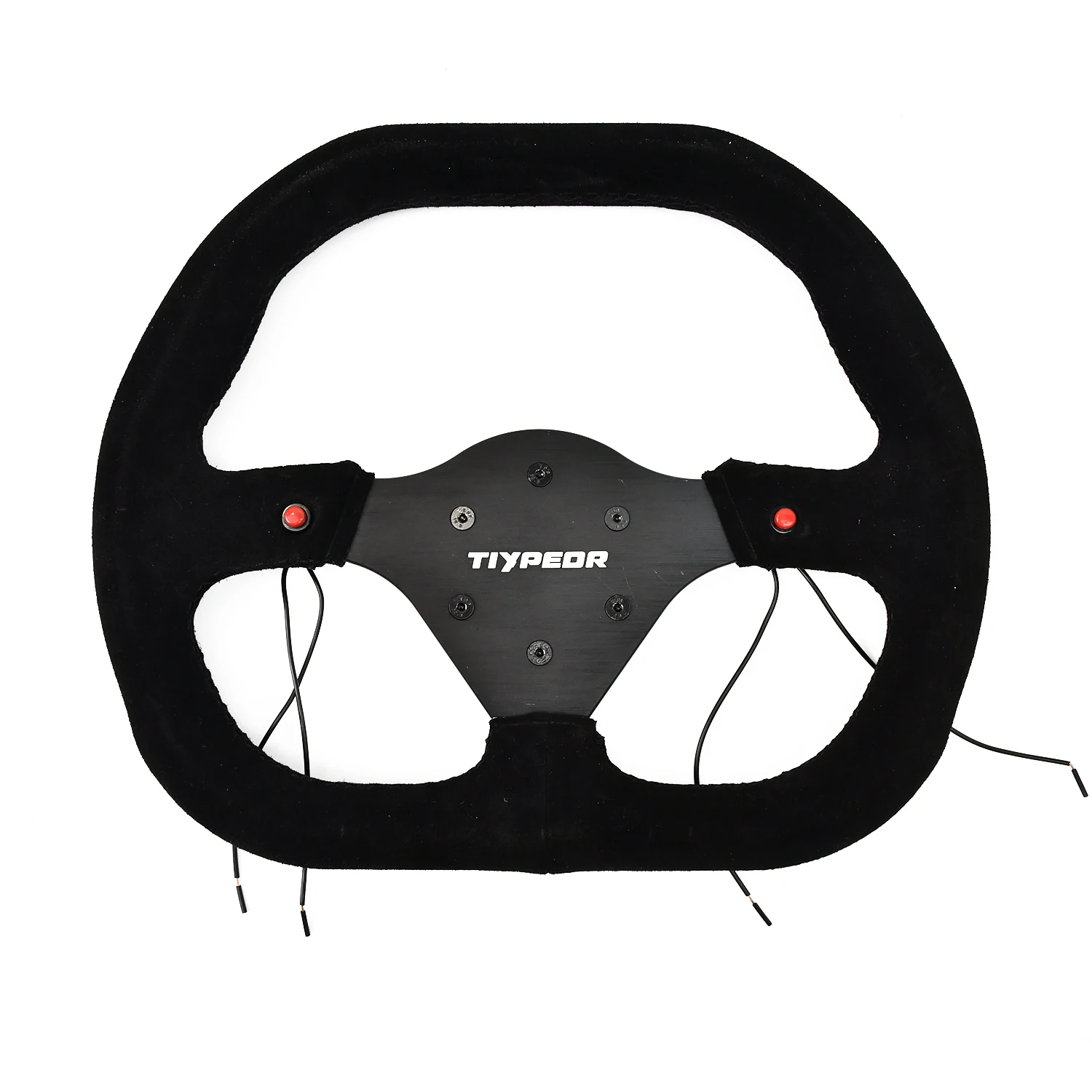 

D-образный черный замшевый автомобильный руль 350 мм, руль глубиной 20 мм без кронштейна с отверстием