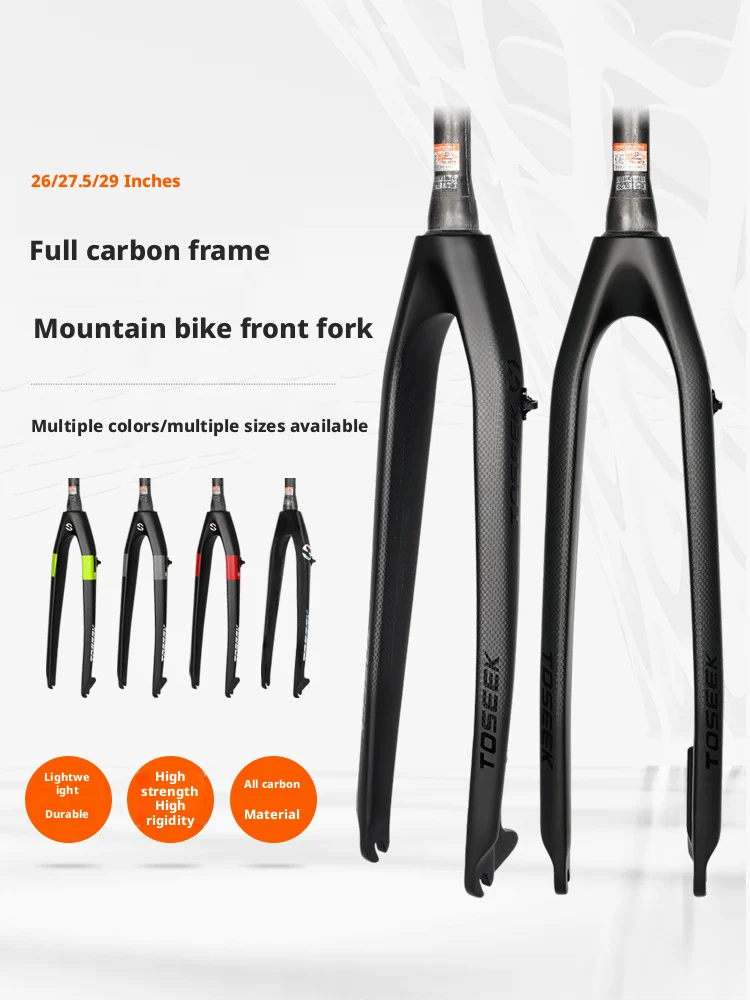 

Full Carbon Fibre Mountain Bike Rigid Fork 26/27.5/29 Inch MTB Bicycle Front Fork Disc Brake Hard Fork Cycling Accessories