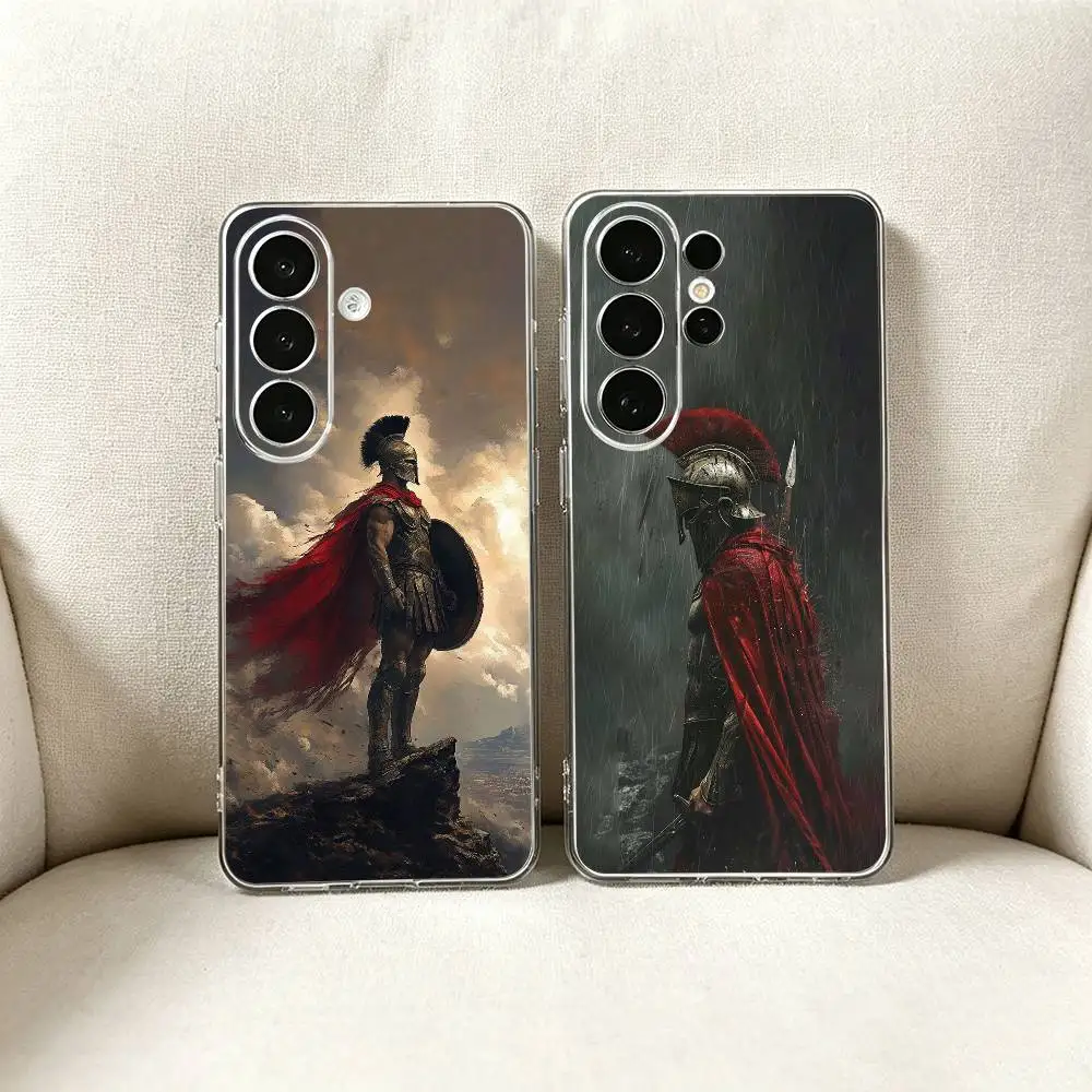 C-Cool S-Spartan Warrior Clear Phone Case for Samsung S25, S24, S21, FE, S22, S23, S30, Ultra, S20, Plus, Lite
