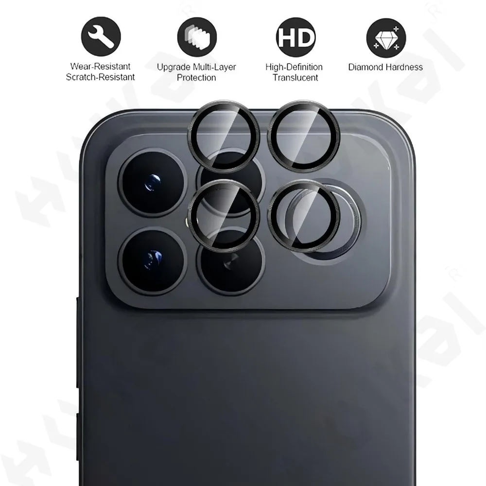 2 pezzi per Xiaomi Poco F8 Ultra Pro 4G 5G protezione per obiettivo fotocamera protezione schermo in vetro temperato antigraffio in metallo