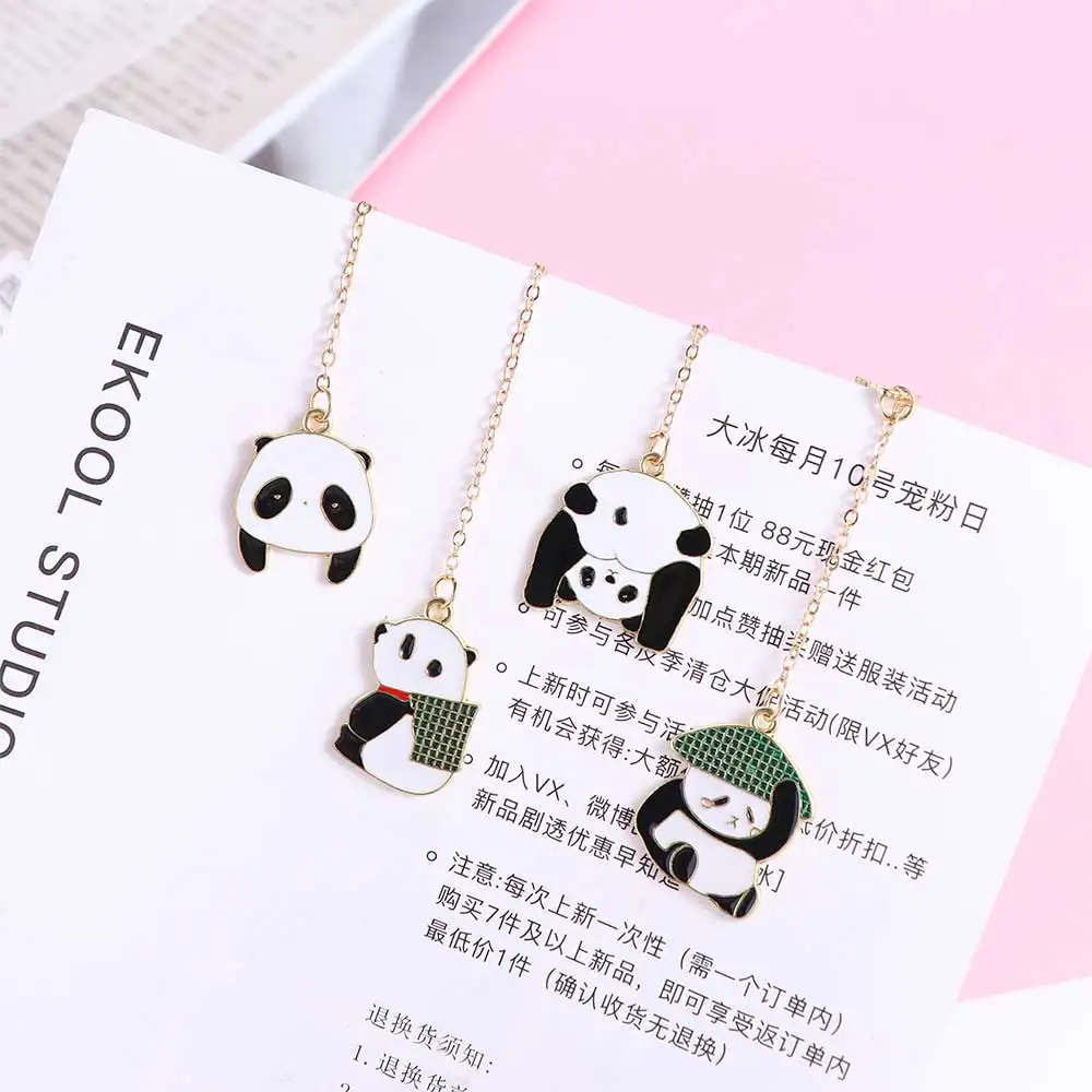 

1 Pc Cute Panda Pendant Metal Bookmark for Pages Books Readers Stationery Office School Supplies