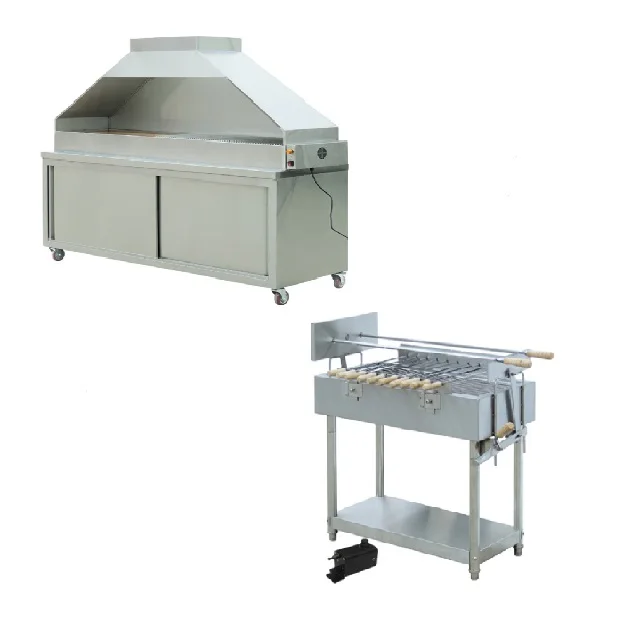 big industrial bbq charcoal grill with cabinet stainless steel outdoor bbq with exhaust fan