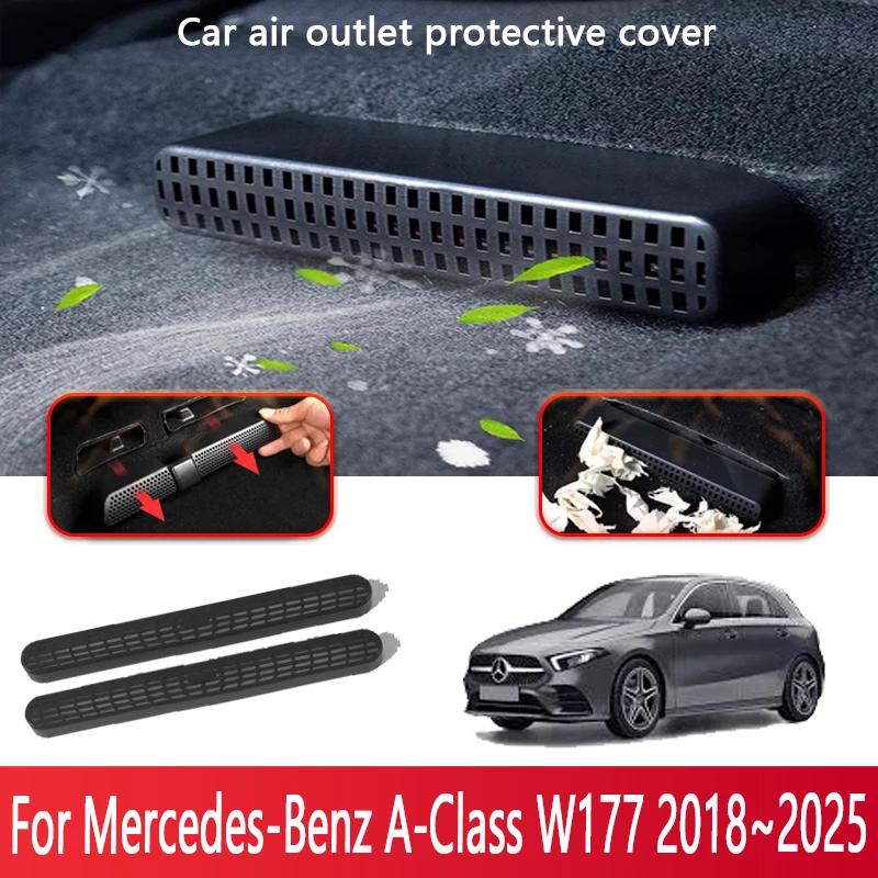 

Car Air Vent Covers For Mercedes-Benz A-Class W177 2018~2025 Seat Air Conditioner Duct Outlet Dustproof Cover Auto Accessories