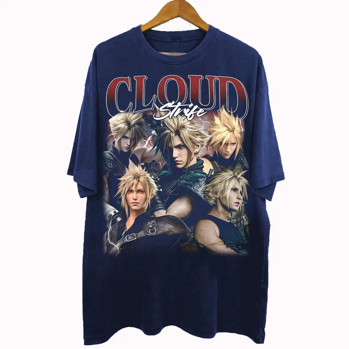 Vintage 90s Bootleg Style Cloud Strife T-Shirt, Cloud Strife Final Fantasy VII Gifts For Man And Women Unisex T-Shirt view 2