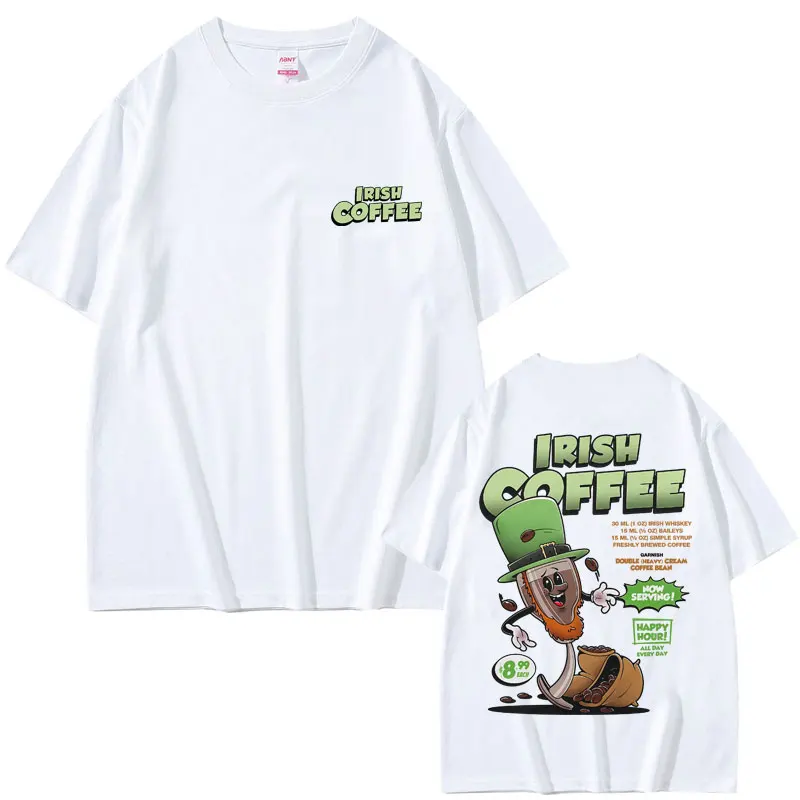 

Irish Coffee Funny Meme Cocktail Lover T-shirt Men Women Casual Oversized Crewneck T Shirts Summer Male Vintage Oversized Tshirt
