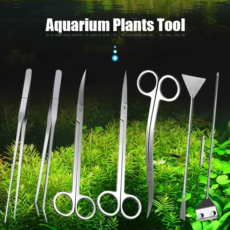 Aquarium Tank Aquascaping Werkzeuge Aquarium Scissor Pinzette Werkzeug Edelstahl Aquatische Pflanzen Set für Aquarium Wartung